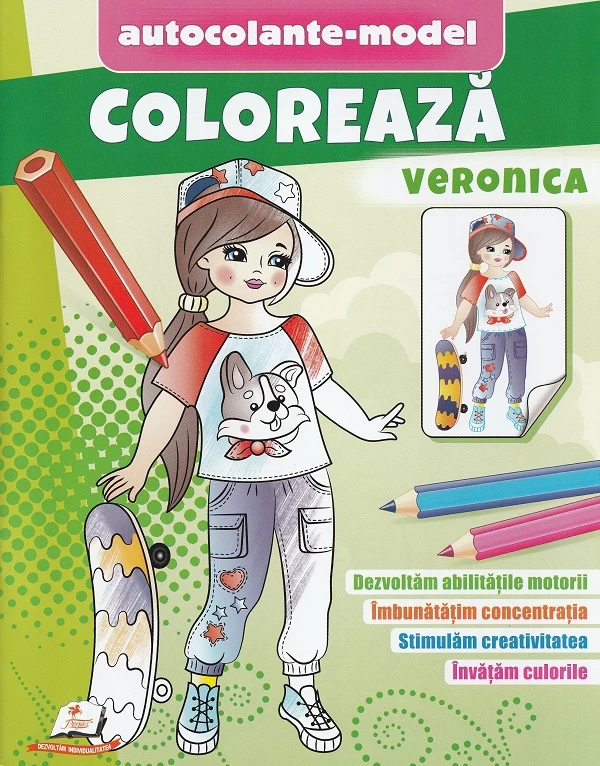 Coloreaza Veronica + Autocolante model 